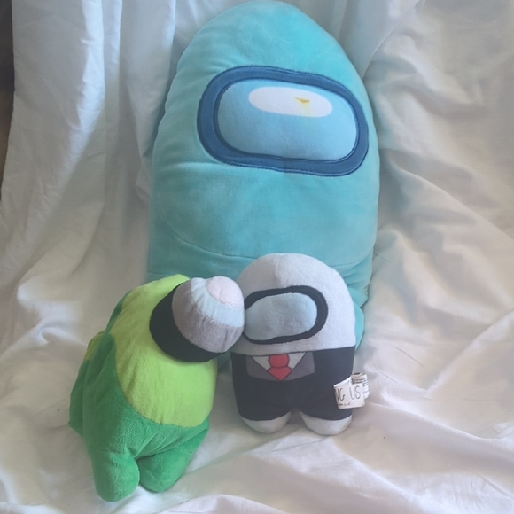 Plush Crewmate Stuffed Toy Set - Blue, Green, Gray - Picture 1 of 1